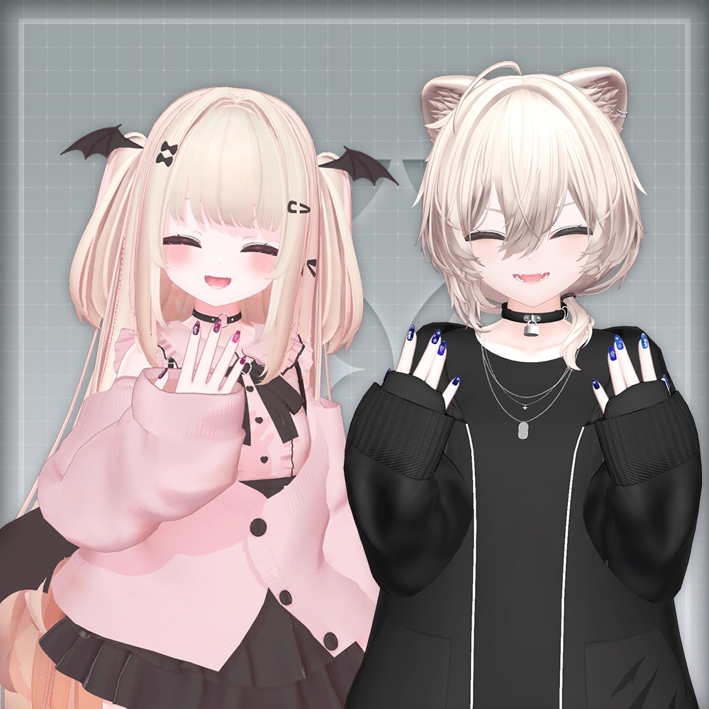 【オリジナル3Dモデル】MoonRabbitNail【アバター対応ネイル】