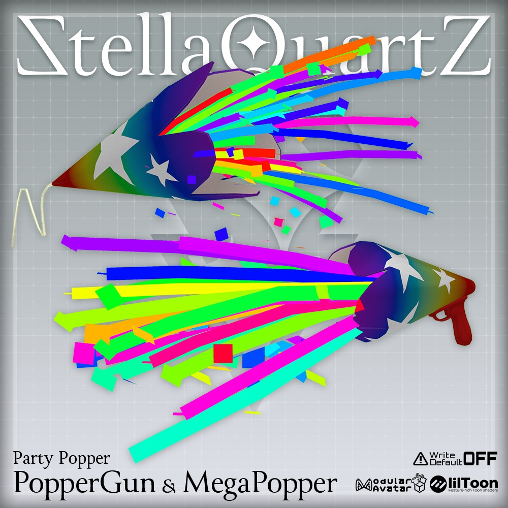 【オリジナル3Dモデル】PopperGun&MegaPopper【クラッカーセット】