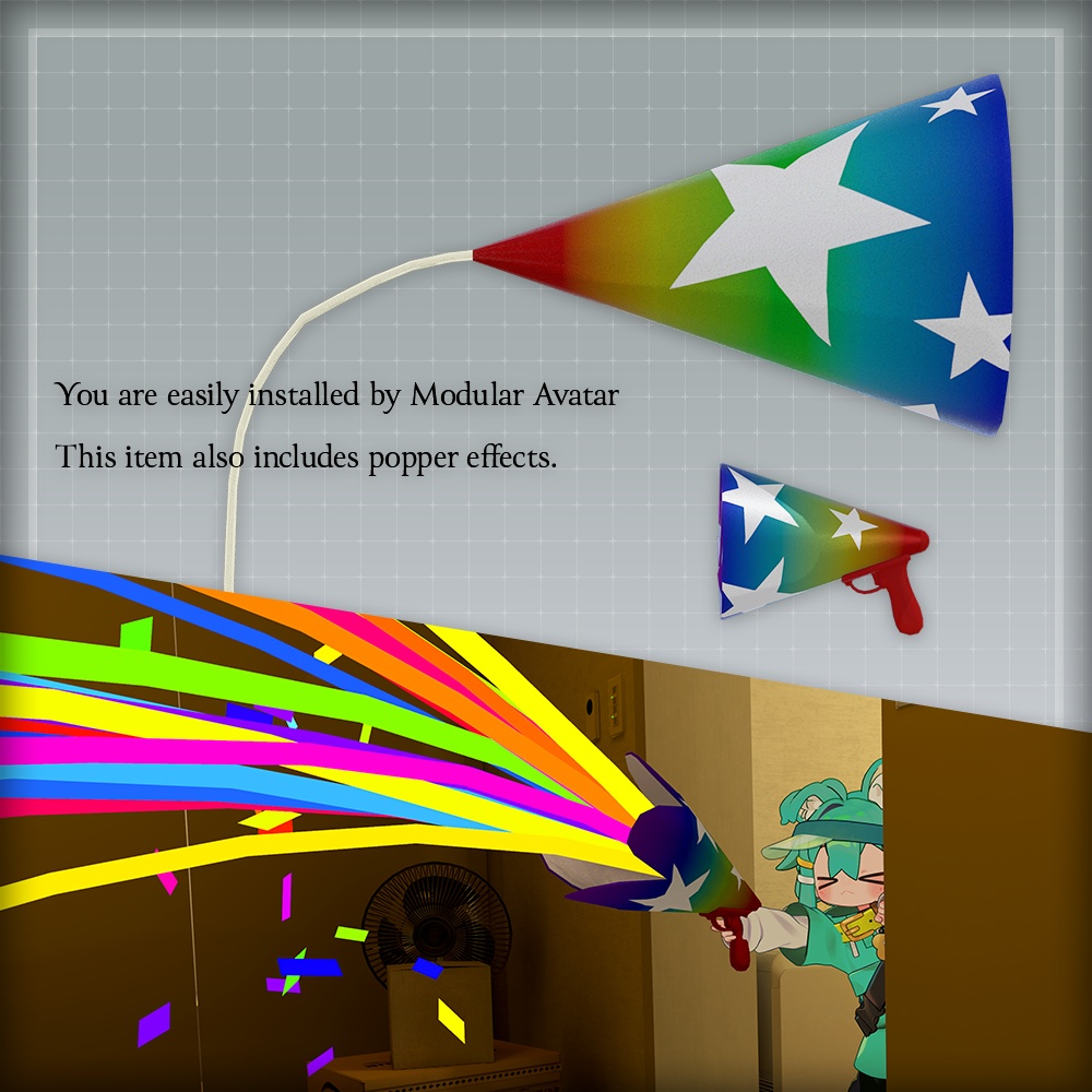 【オリジナル3Dモデル】PopperGun&MegaPopper【クラッカーセット】