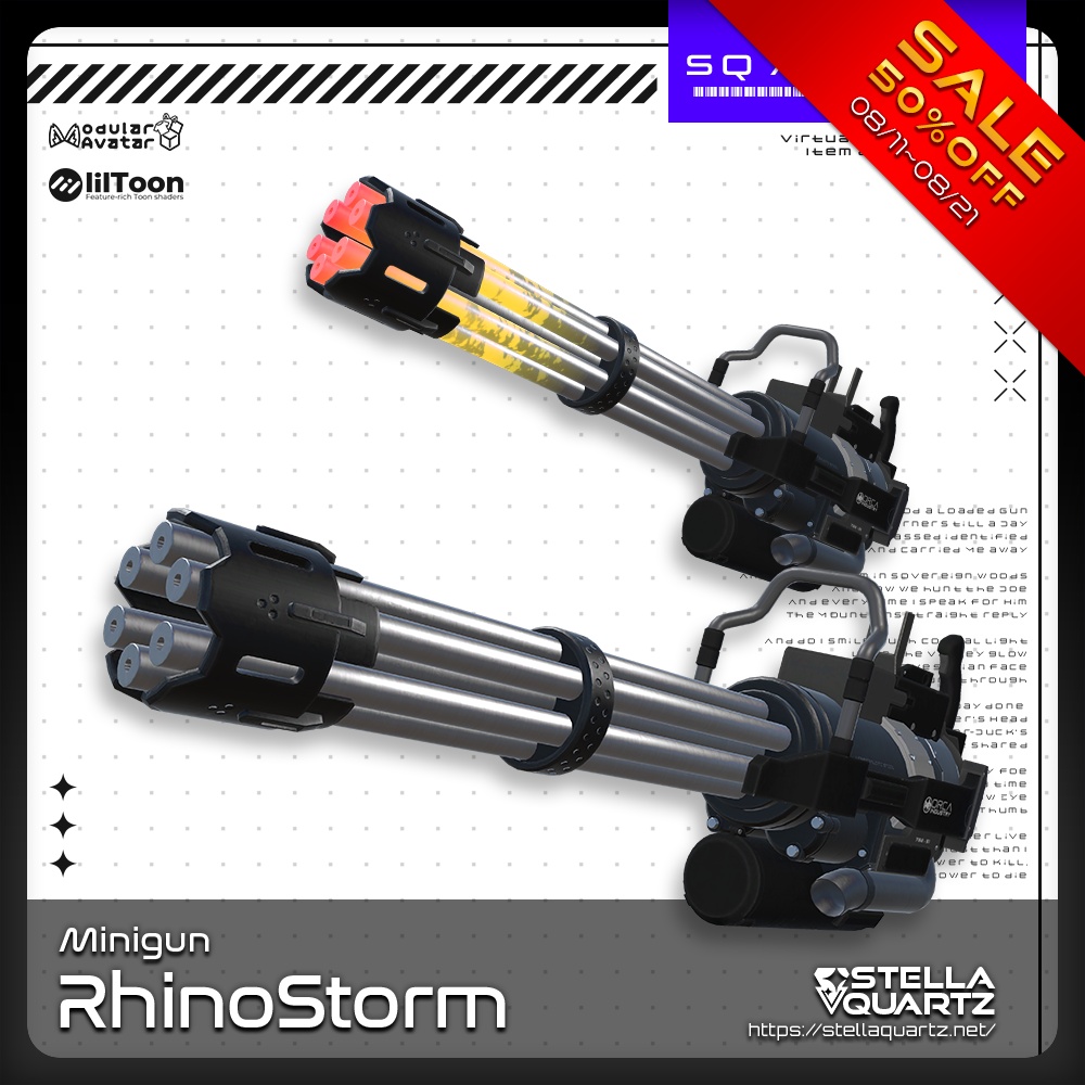 【8/11 15:00-8/21まで50%OFFセール中】【ギミック付き3Dモデル】RhinoStorm-ライノストーム-【ミニガン】