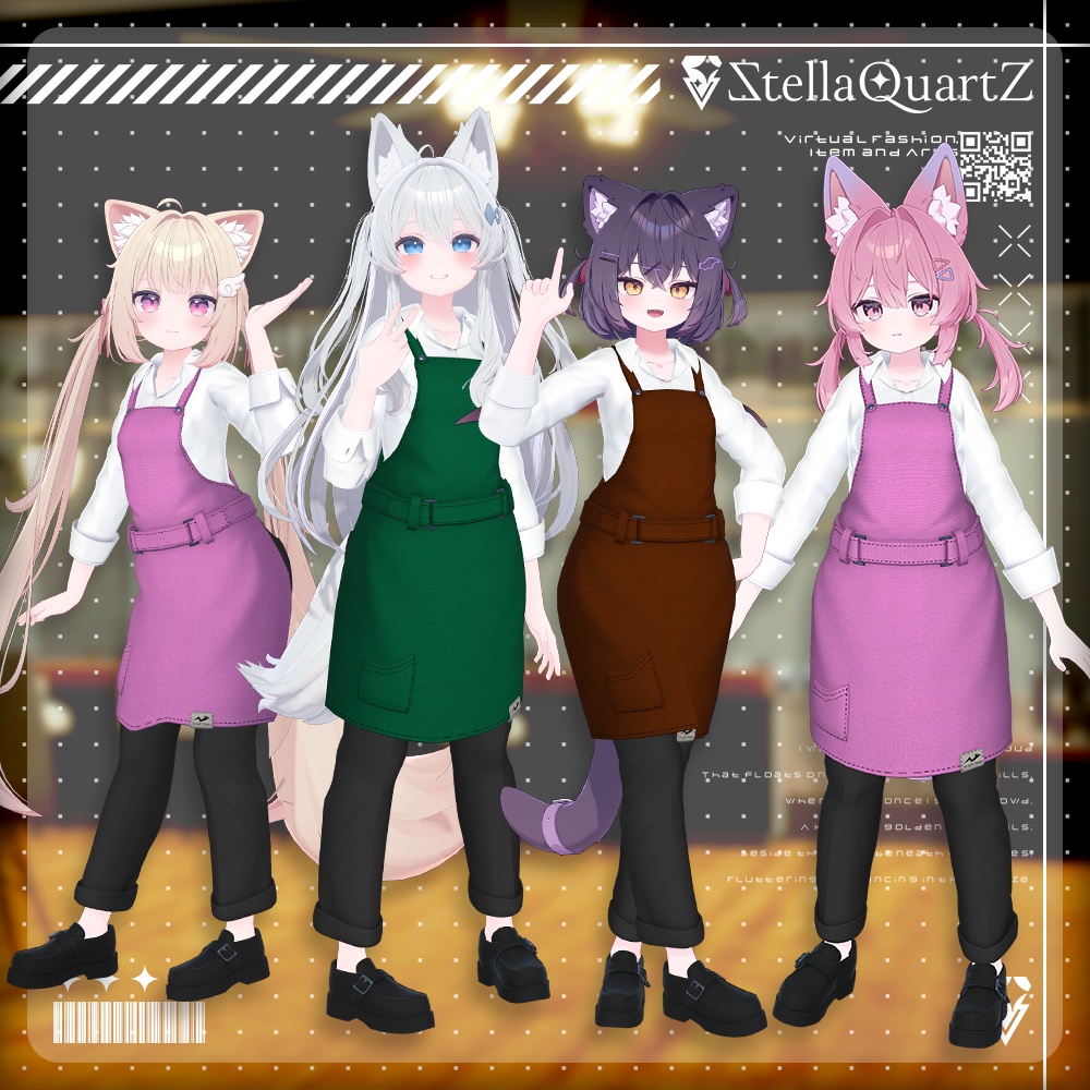 【アバター向け衣装3Dモデル】AromeisterApron-アロマイスタエプロン-【Apron&Suit】