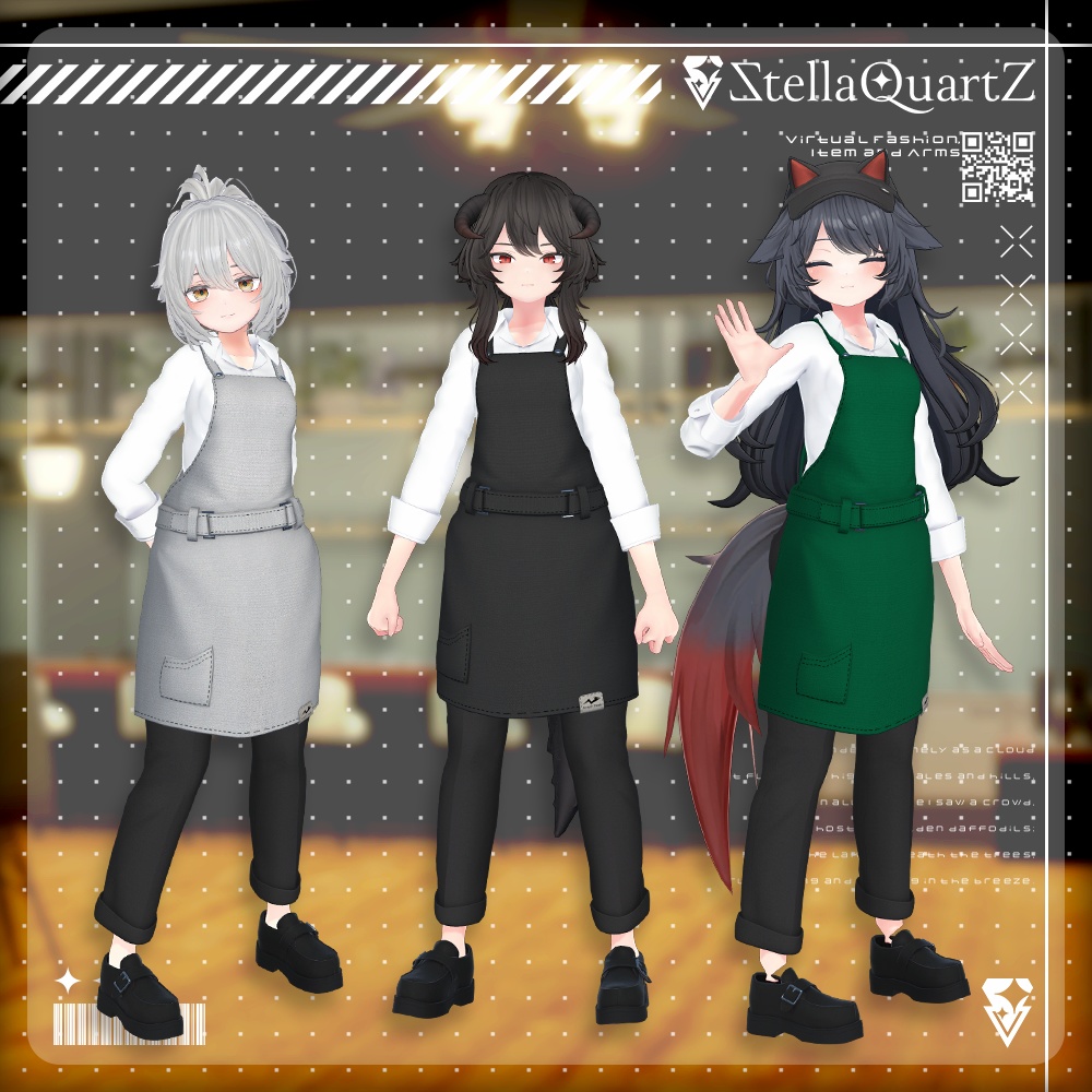 【アバター向け衣装3Dモデル】AromeisterApron-アロマイスタエプロン-【Apron&Suit】