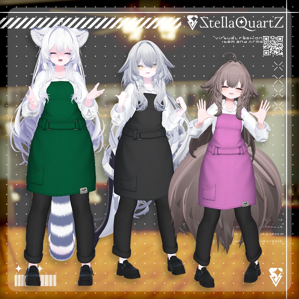 【アバター向け衣装3Dモデル】AromeisterApron-アロマイスタエプロン-【Apron&Suit】