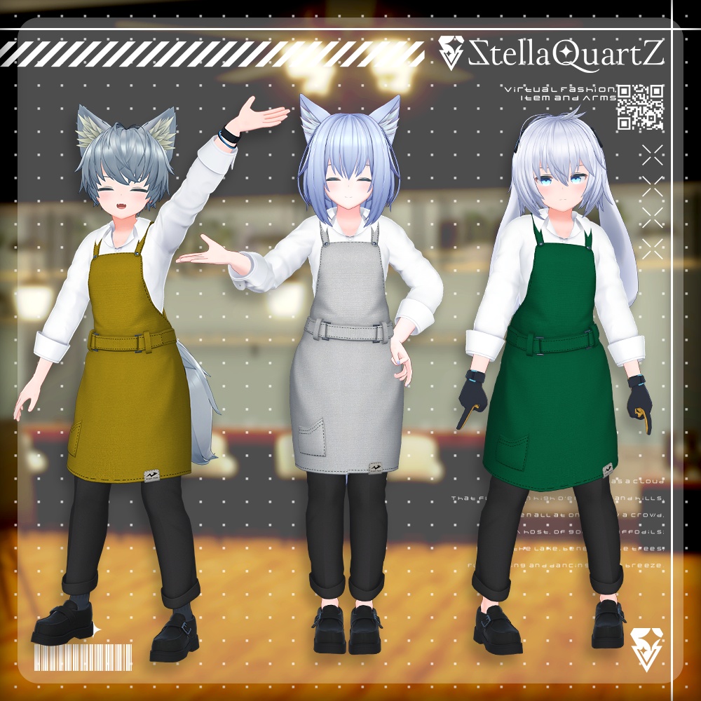 【アバター向け衣装3Dモデル】AromeisterApron-アロマイスタエプロン-【Apron&Suit】