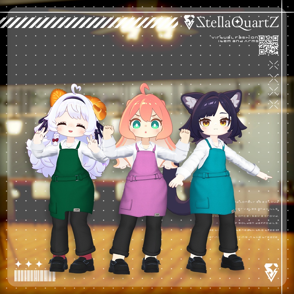 【アバター向け衣装3Dモデル】AromeisterApron-アロマイスタエプロン-【Apron&Suit】