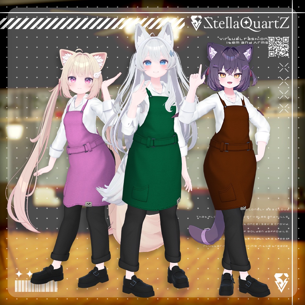 【アバター向け衣装3Dモデル】AromeisterApron-アロマイスタエプロン-【Apron&Suit】