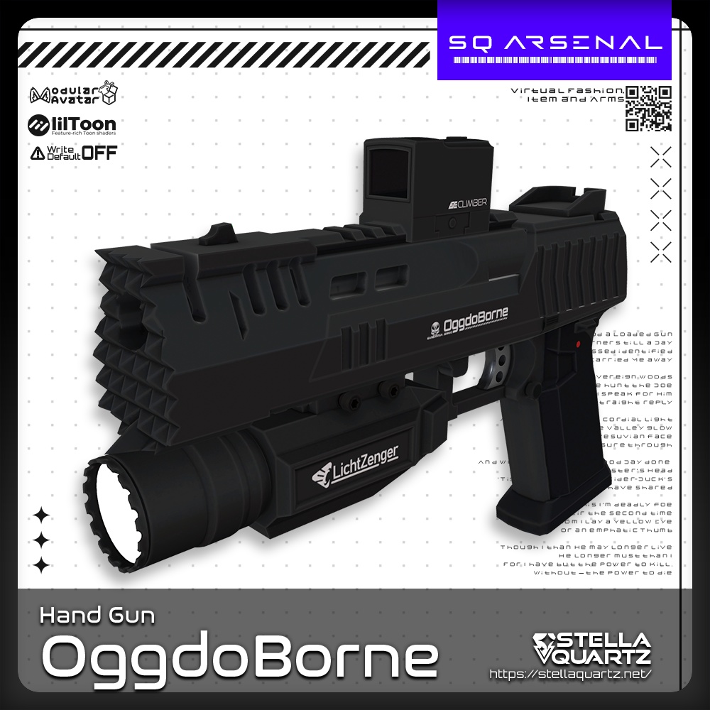 【ギミック付き3Dモデル】OggdoBorne-オグドボーン-【大型ハンドガン】