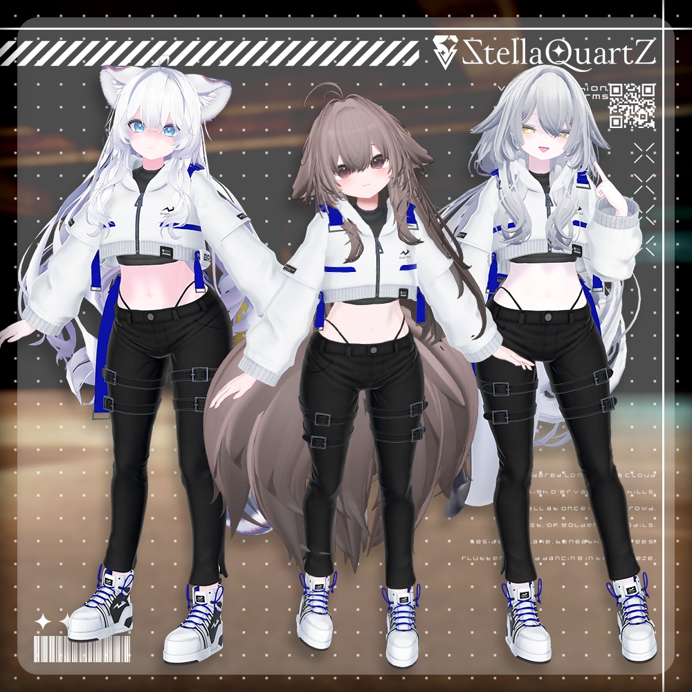 【アバター向け衣装3Dモデル】BRISK Street Style -ブリスクストリートスタイル-【スキニーパンツ&パーカー】
