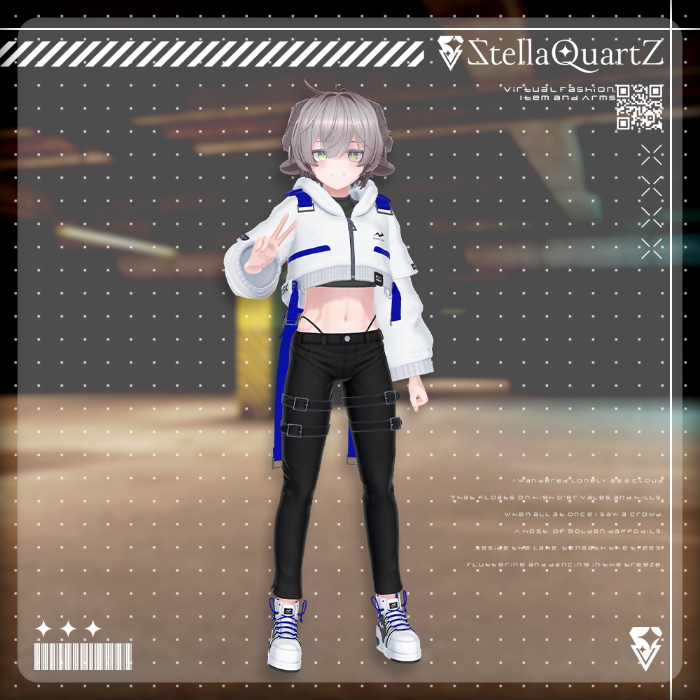 【アバター向け衣装3Dモデル】BRISK Street Style -ブリスクストリートスタイル-【スキニーパンツ&パーカー】