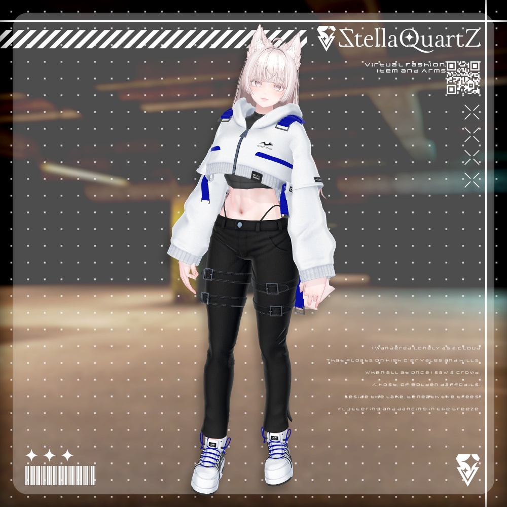 【アバター向け衣装3Dモデル】BRISK Street Style -ブリスクストリートスタイル-【スキニーパンツ&パーカー】