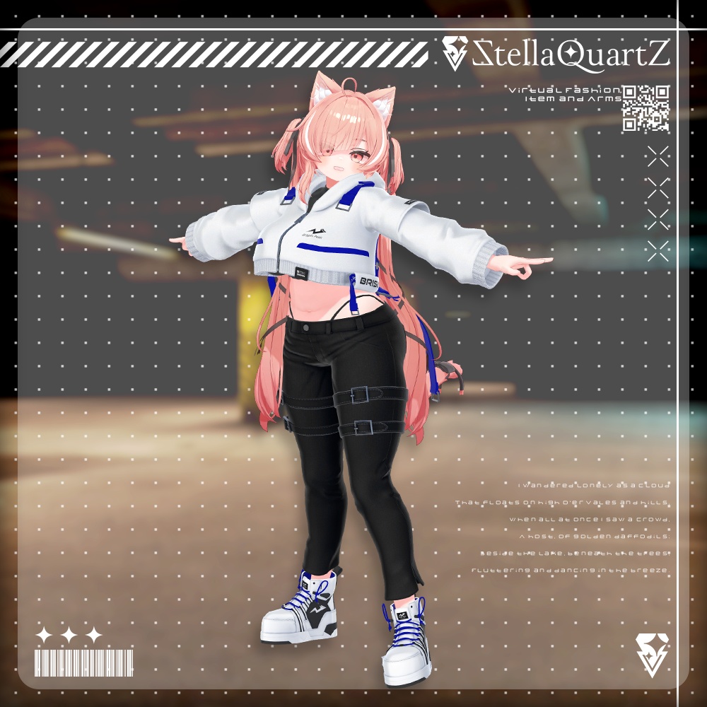 【アバター向け衣装3Dモデル】BRISK Street Style -ブリスクストリートスタイル-【スキニーパンツ&パーカー】