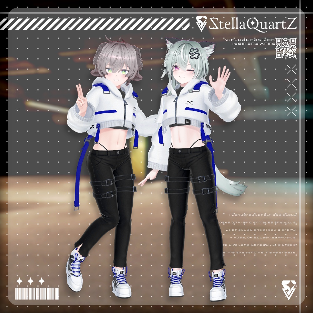 【アバター向け衣装3Dモデル】BRISK Street Style -ブリスクストリートスタイル-【スキニーパンツ&パーカー】