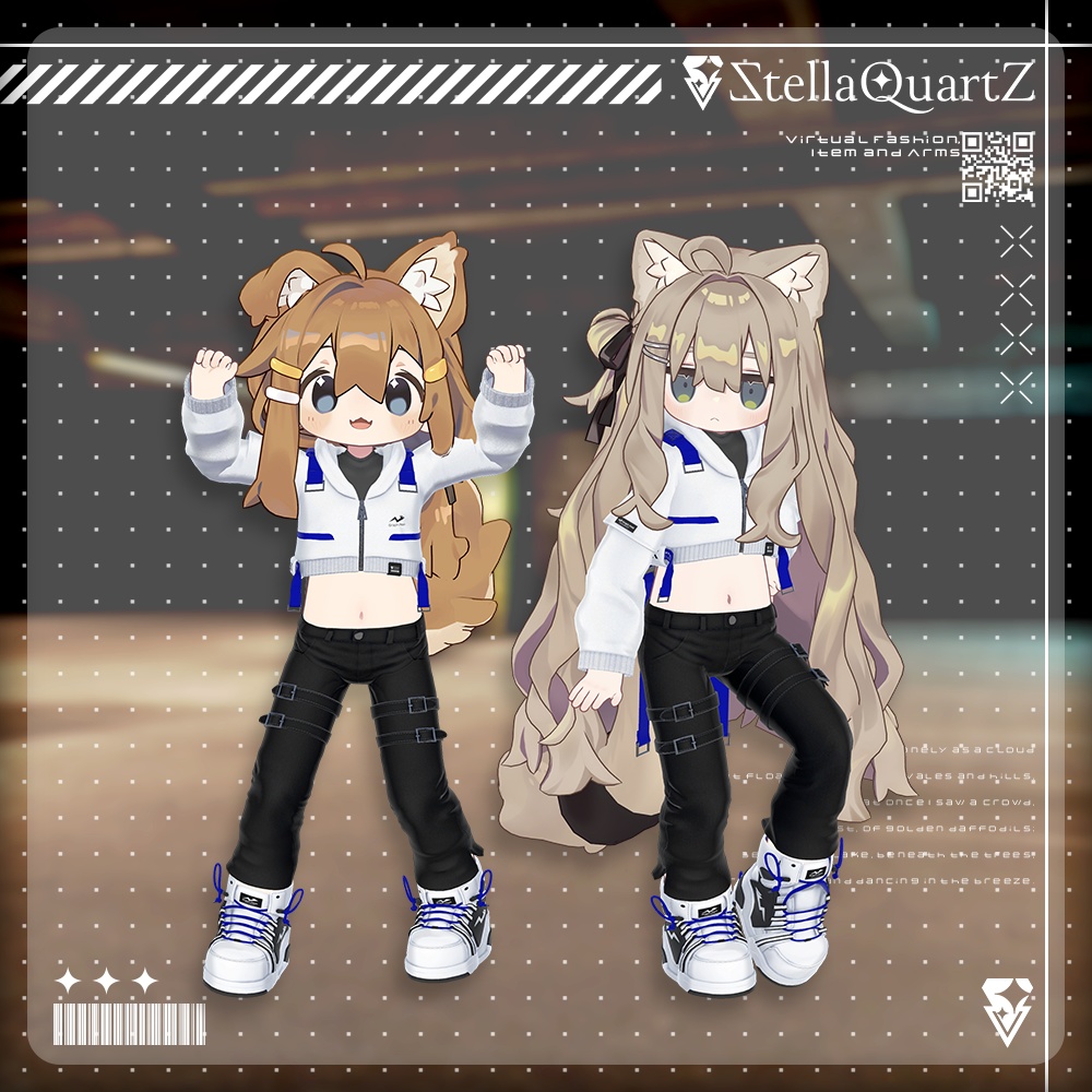 【アバター向け衣装3Dモデル】BRISK Street Style -ブリスクストリートスタイル-【スキニーパンツ&パーカー】