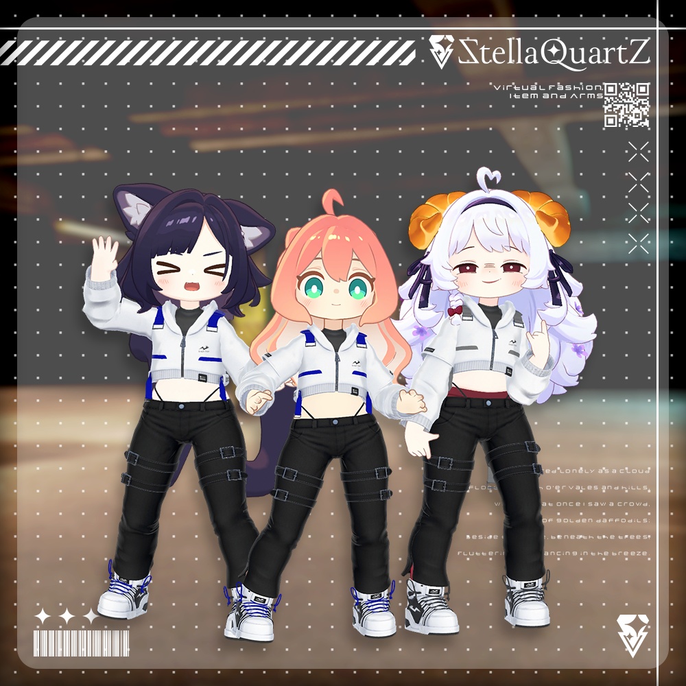 【アバター向け衣装3Dモデル】BRISK Street Style -ブリスクストリートスタイル-【スキニーパンツ&パーカー】