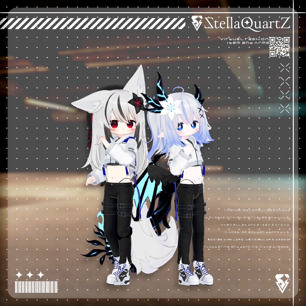 【アバター向け衣装3Dモデル】BRISK Street Style -ブリスクストリートスタイル-【スキニーパンツ&パーカー】