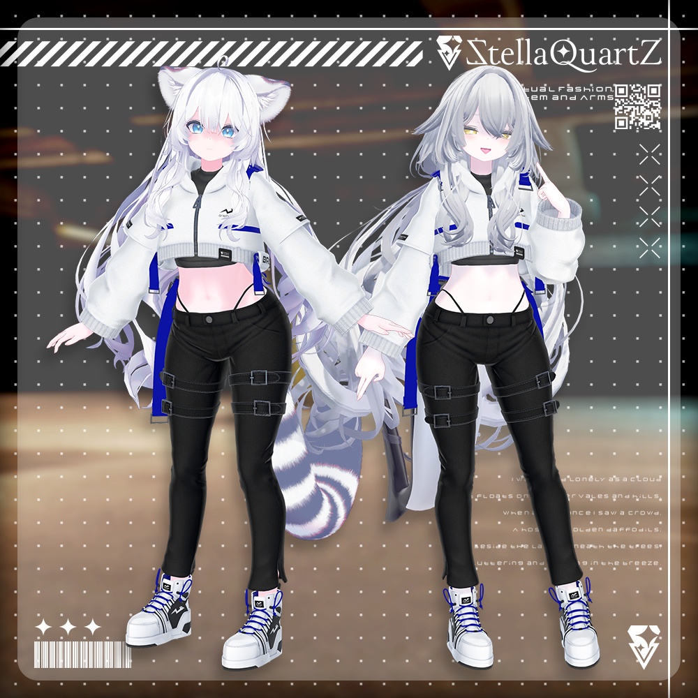 【アバター向け衣装3Dモデル】BRISK Street Style -ブリスクストリートスタイル-【スキニーパンツ&パーカー】