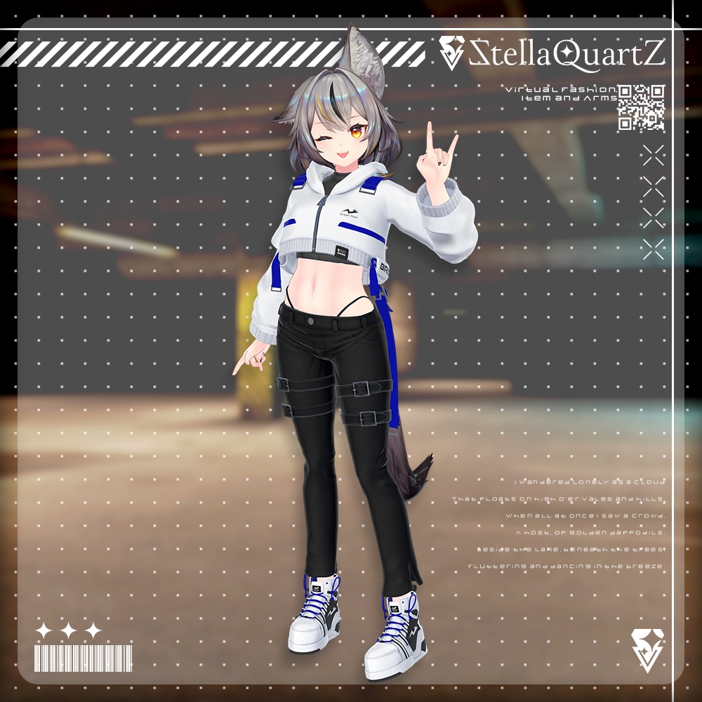 【アバター向け衣装3Dモデル】BRISK Street Style -ブリスクストリートスタイル-【スキニーパンツ&パーカー】