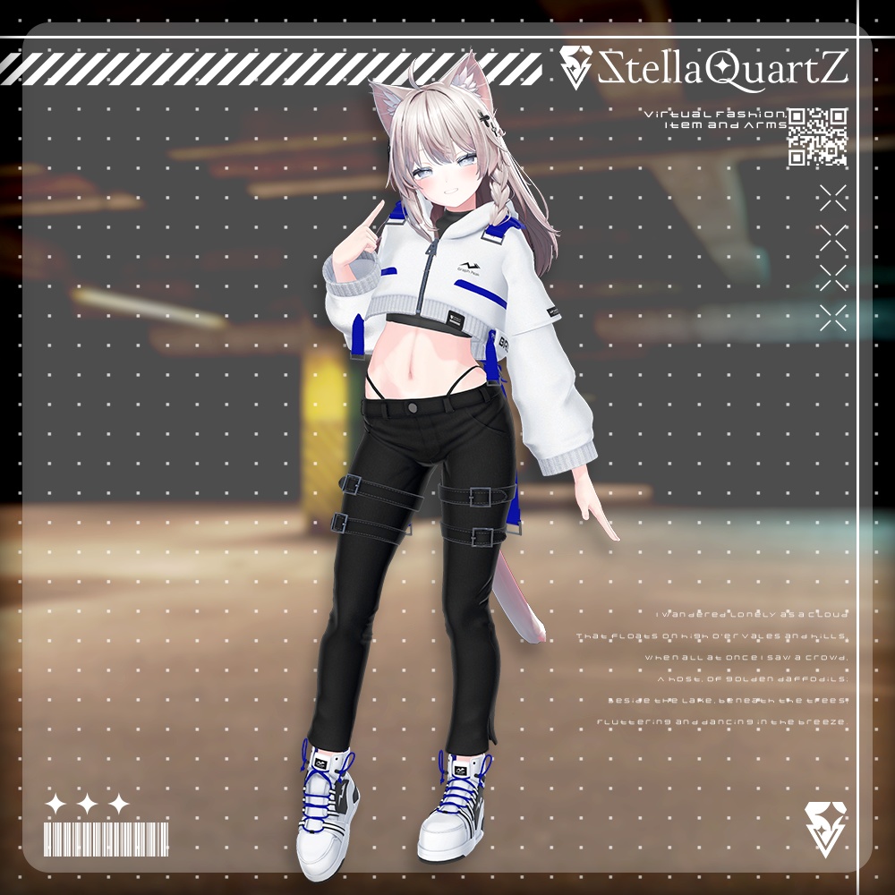 【アバター向け衣装3Dモデル】BRISK Street Style -ブリスクストリートスタイル-【スキニーパンツ&パーカー】