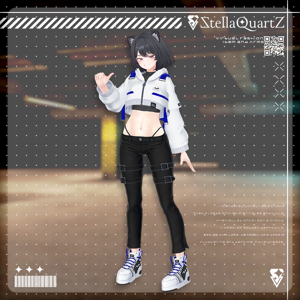 【アバター向け衣装3Dモデル】BRISK Street Style -ブリスクストリートスタイル-【スキニーパンツ&パーカー】