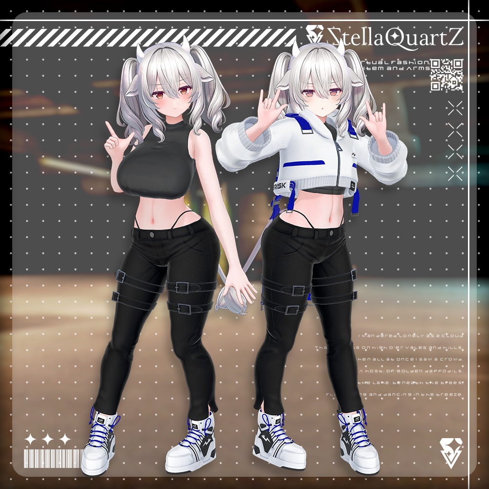 【アバター向け衣装3Dモデル】BRISK Street Style -ブリスクストリートスタイル-【スキニーパンツ&パーカー】