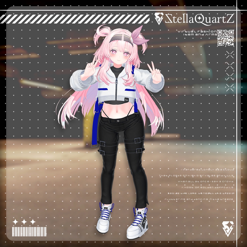 【アバター向け衣装3Dモデル】BRISK Street Style -ブリスクストリートスタイル-【スキニーパンツ&パーカー】