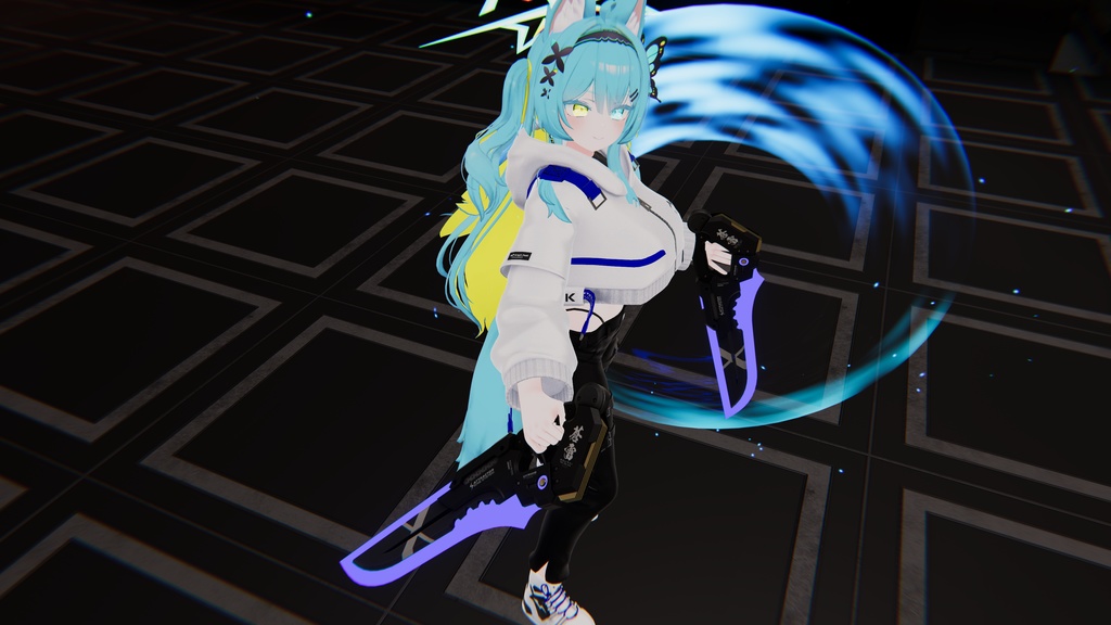 【ギミック付き3Dモデル】蒼雷-ソウライ-【合体双剣】