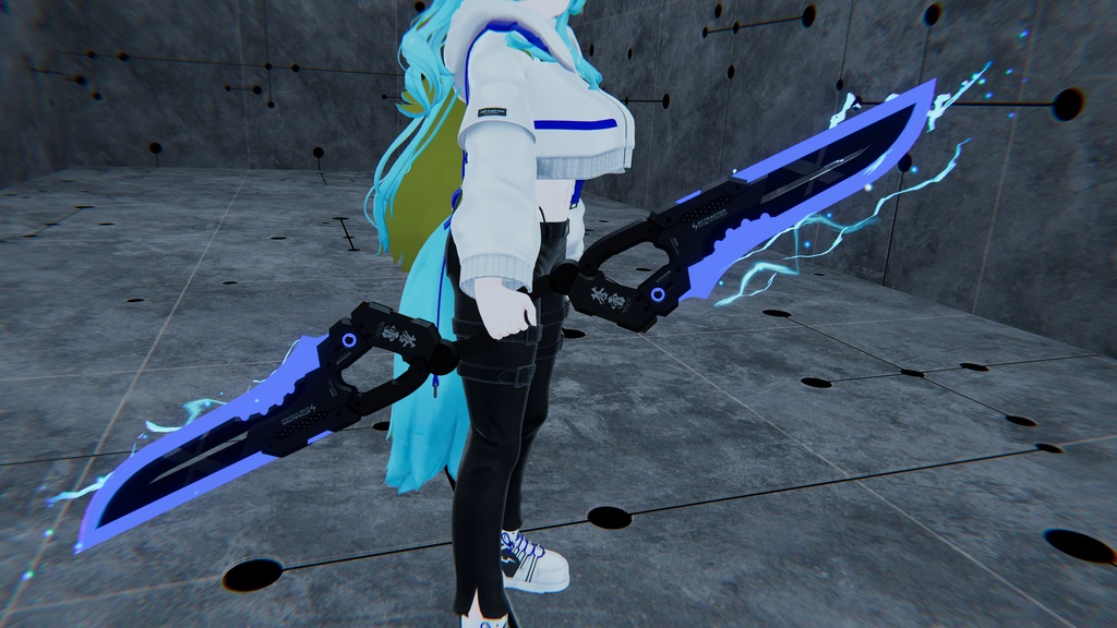 【ギミック付き3Dモデル】蒼雷-ソウライ-【合体双剣】