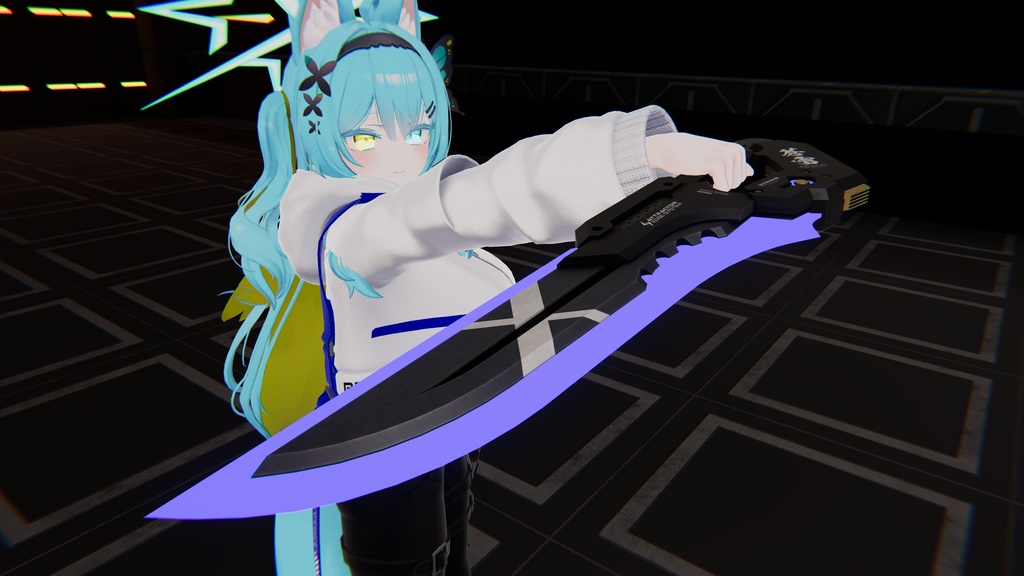 【ギミック付き3Dモデル】蒼雷-ソウライ-【合体双剣】