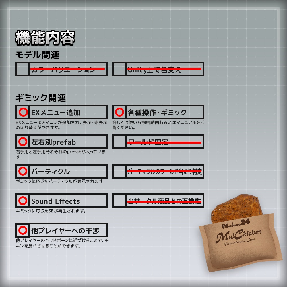 【ギミック付き3Dモデル】MulChiken-マルチキン-【ホットスナックチキン】