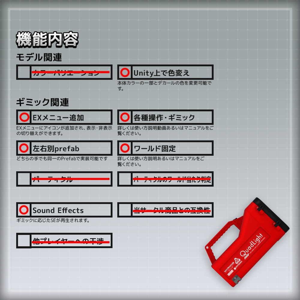 【ギミック付き3Dモデル】QuadLight-クアドライト-【大型懐中電灯】