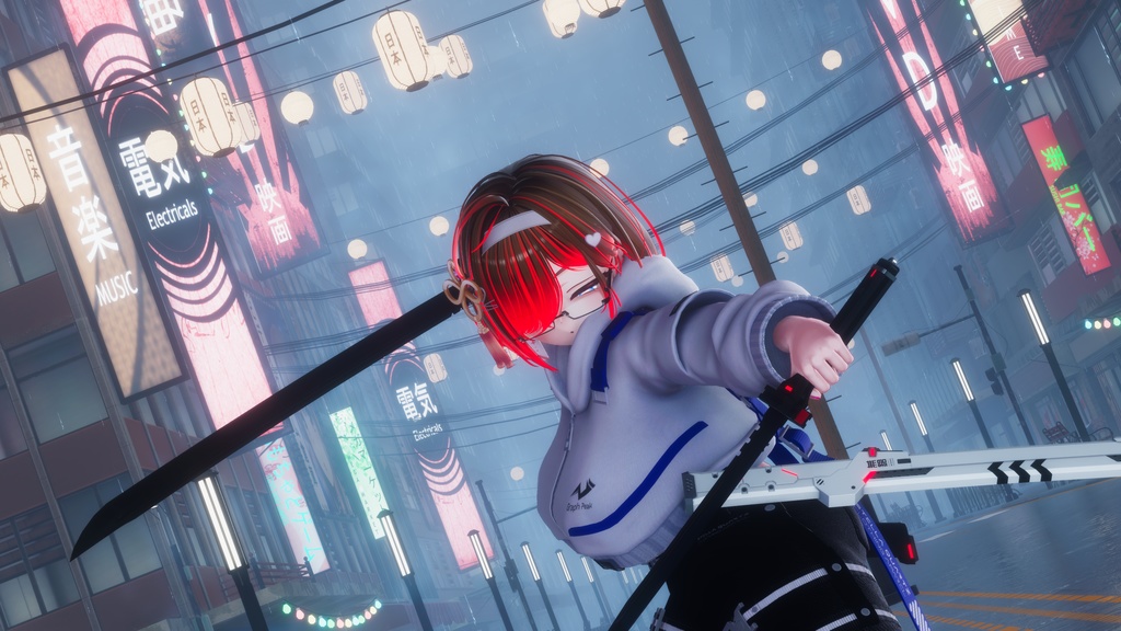 【ギミック付き3Dモデル】無銘&無言-ムメイ&シジマ-【サイバー刀セット】