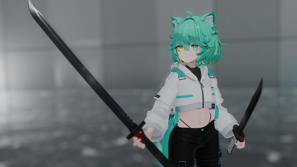 【ギミック付き3Dモデル】無銘&無言-ムメイ&シジマ-【サイバー刀セット】