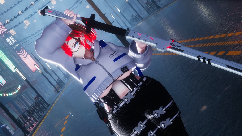 【ギミック付き3Dモデル】無銘&無言-ムメイ&シジマ-【サイバー刀セット】