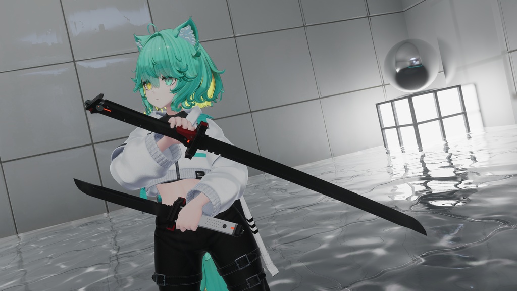 【ギミック付き3Dモデル】無銘&無言-ムメイ&シジマ-【サイバー刀セット】