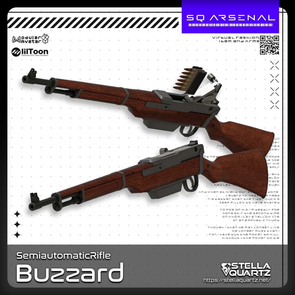 【ギミック付き3Dモデル】Buzzard-バザード-【セミオートマチックライフル】