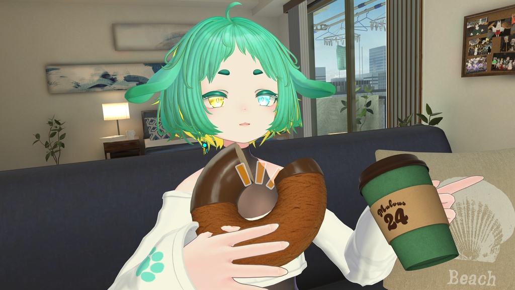 【ギミック付き3Dモデル】SQ Coffee&Donuts【コーヒードーナッツセット】