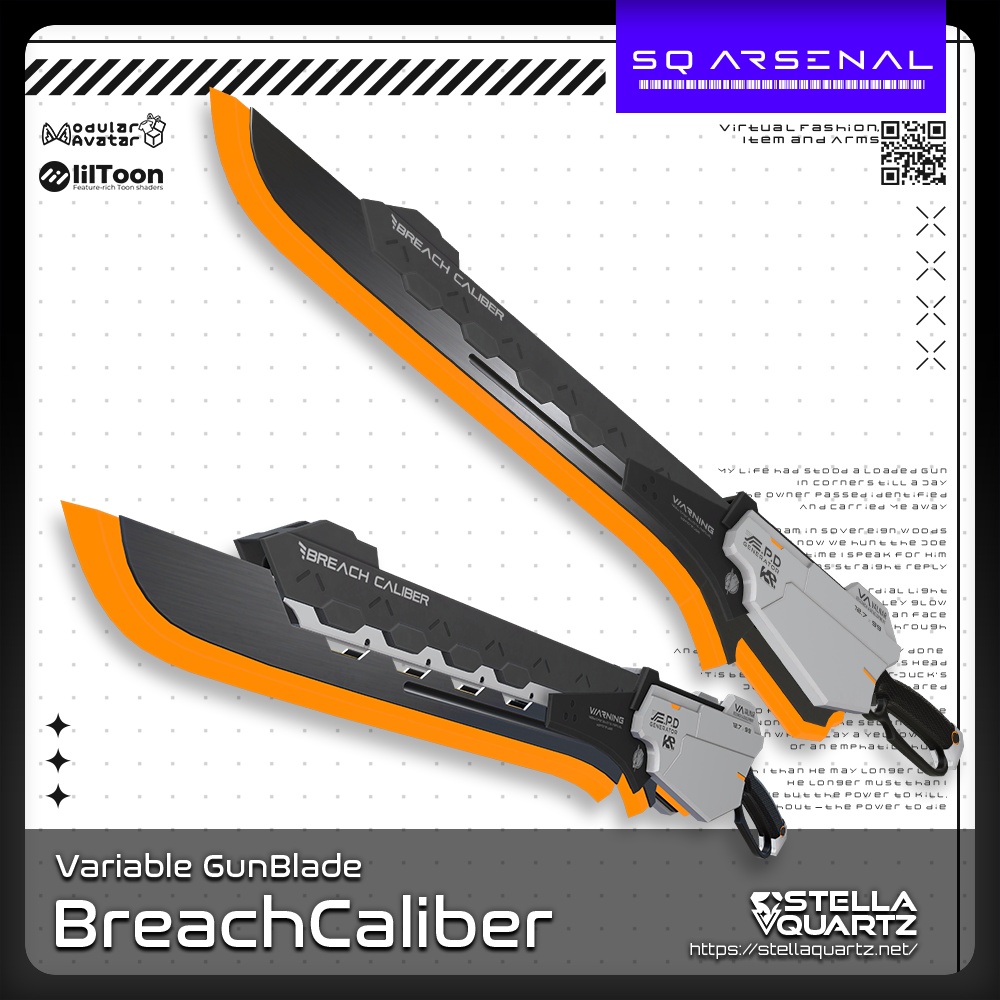 【ギミック付き3Dモデル】BreachCaliber-ブリーチキャリバー-【ヴァリアブルガンブレード】