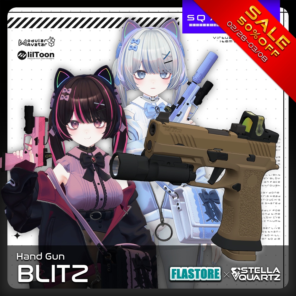 【2/28-3/8まで50％オフ】【ギミック付き3Dモデル】Blitz-ブリッツ-【ハンドガン】