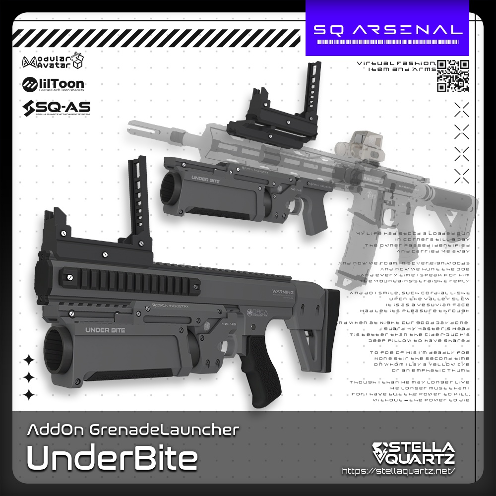 【ギミック付き3Dモデル】UnderBite-アンダーバイト-【アドオン式グレネードランチャー】