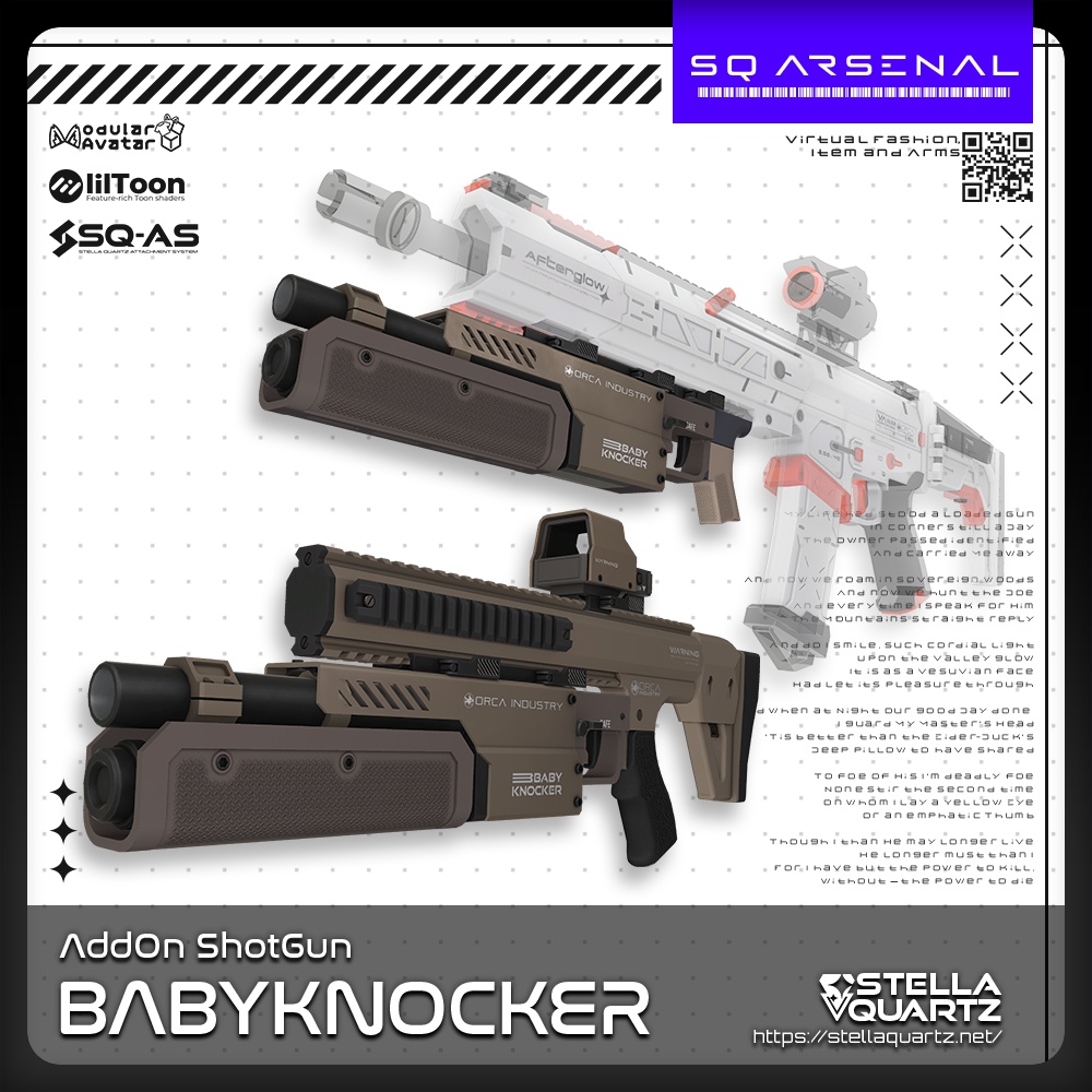 【ギミック付き3Dモデル】BABYKNOCKER-ベイビーノッカー-【アドオン式ショットガン】