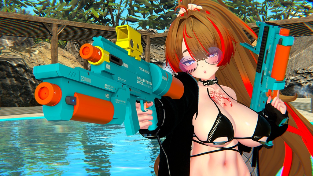 【ギミック付き3Dモデル】SPLASHFEVER_GB61-スプラッシュフィーバーGB61-【アドオン式水鉄砲】