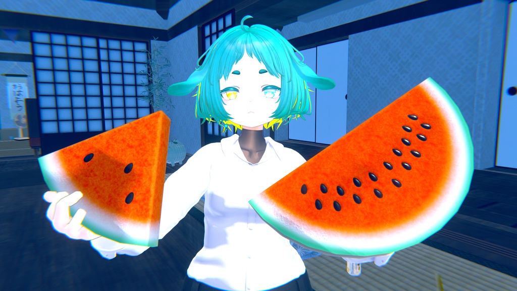 【ギミック付き3Dモデル】SQ WatermelonSet【スイカセット】