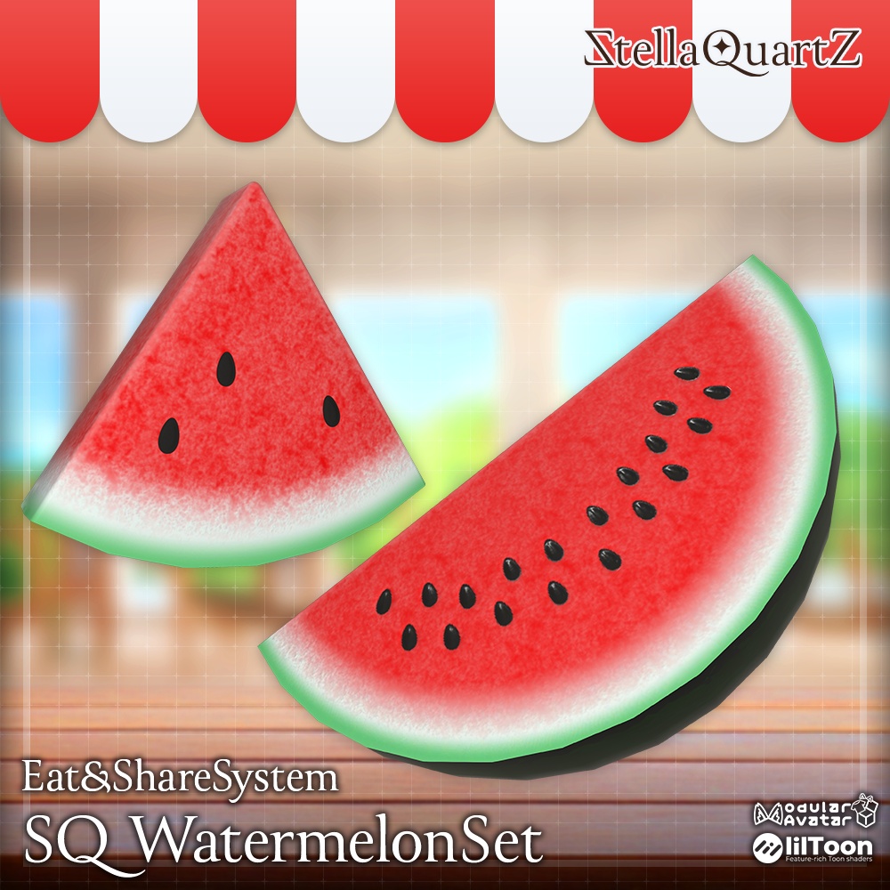 【ギミック付き3Dモデル】SQ WatermelonSet【スイカセット】