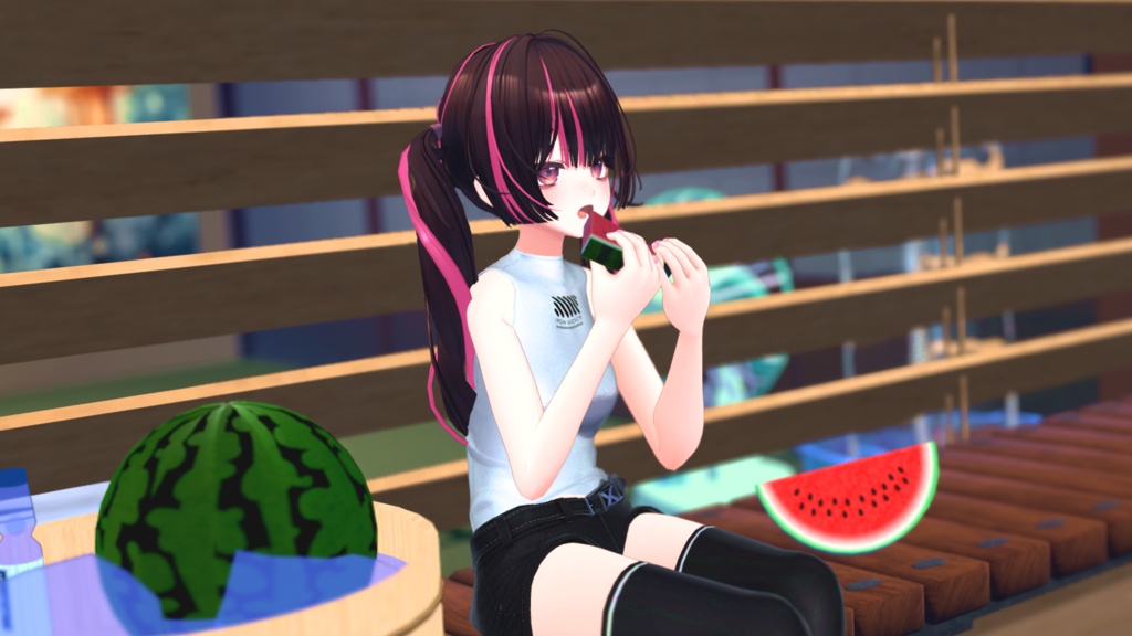 【ギミック付き3Dモデル】SQ WatermelonSet【スイカセット】