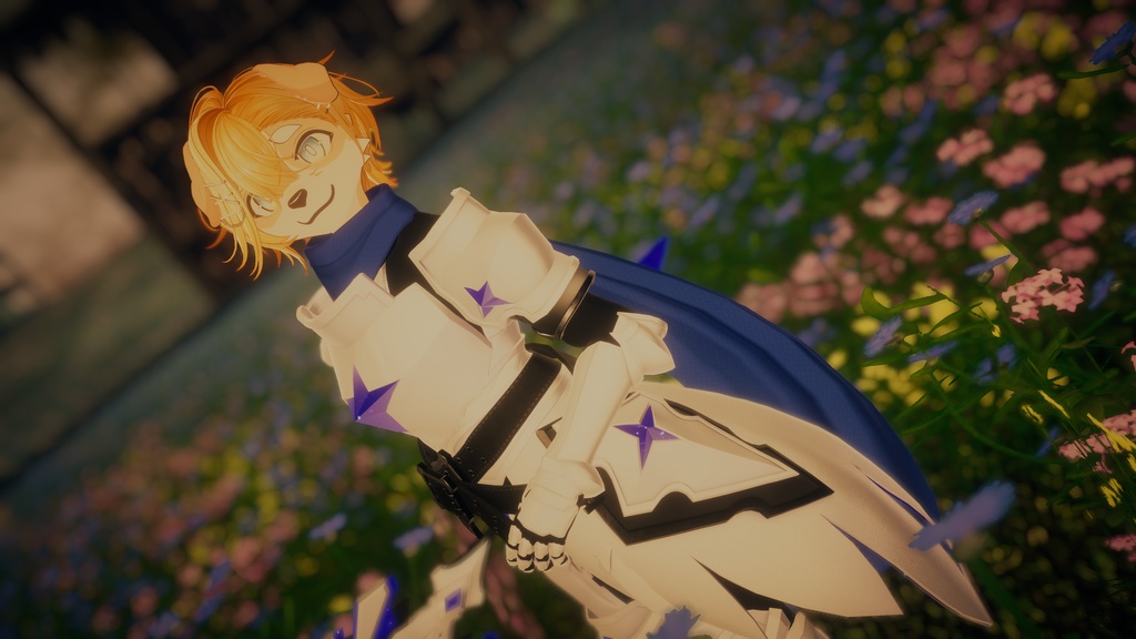 【アバター向け衣装3Dモデル】StarryKnightsWhiteArmor-星騎士の白鎧-【騎士鎧】