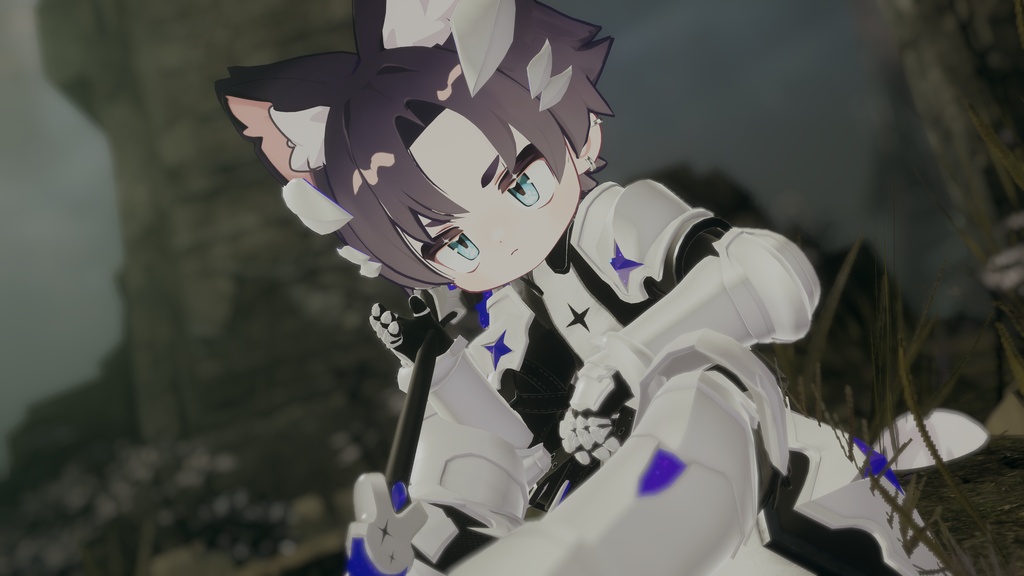 【アバター向け衣装3Dモデル】StarryKnightsWhiteArmor-星騎士の白鎧-【騎士鎧】