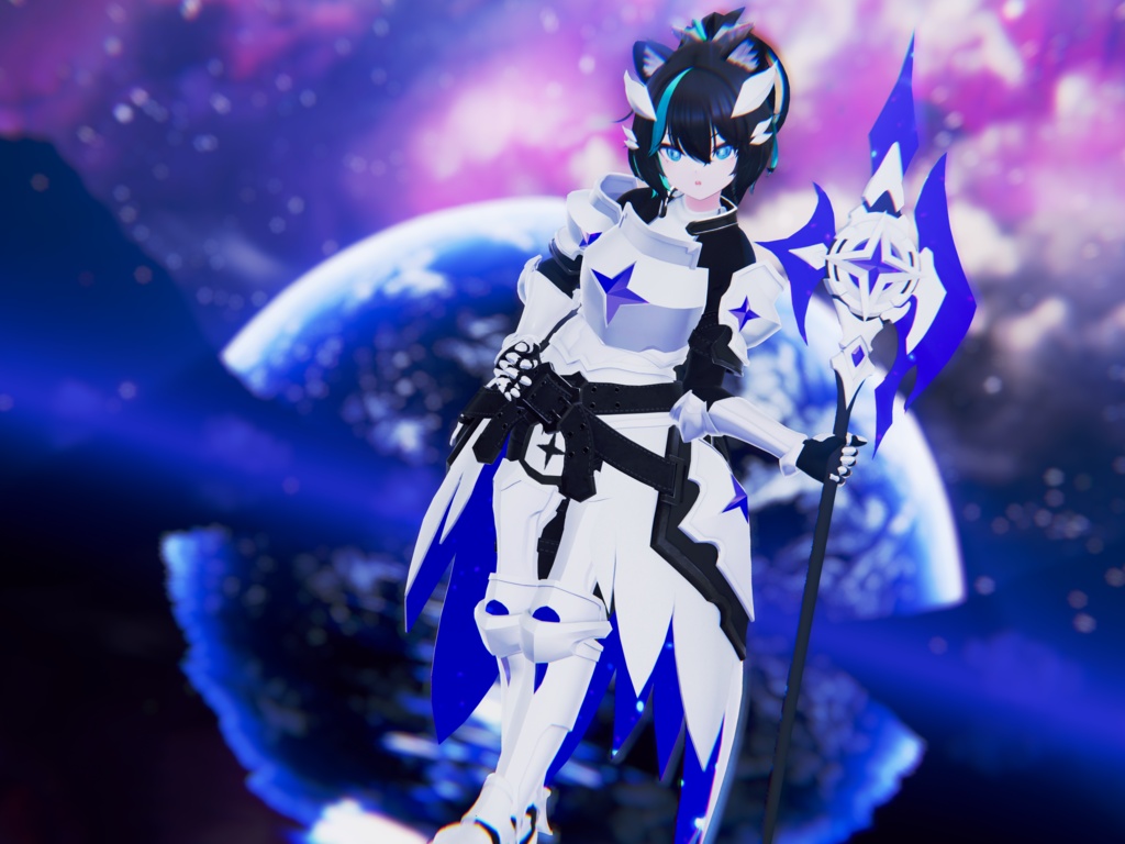 【08/29 15:00-9/2まで50%OFFSALE】【アバター向け衣装3Dモデル】StarryKnightsWhiteArmor-星騎士の白鎧-【騎士鎧】