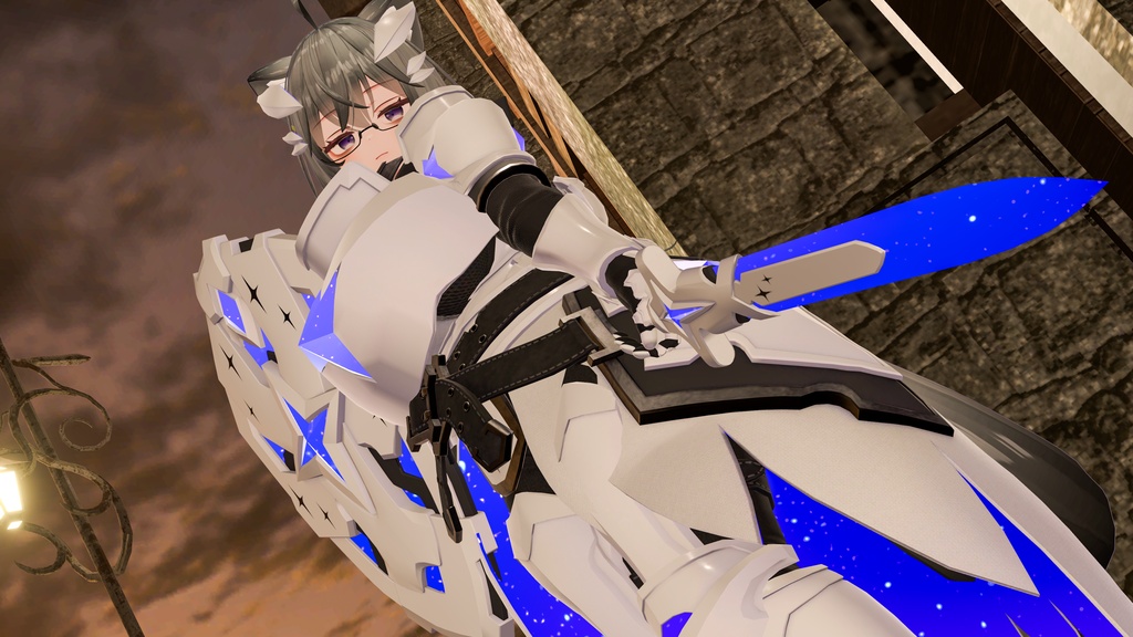 【08/29 15:00-9/2まで50%OFFSALE】【アバター向け衣装3Dモデル】StarryKnightsWhiteArmor-星騎士の白鎧-【騎士鎧】