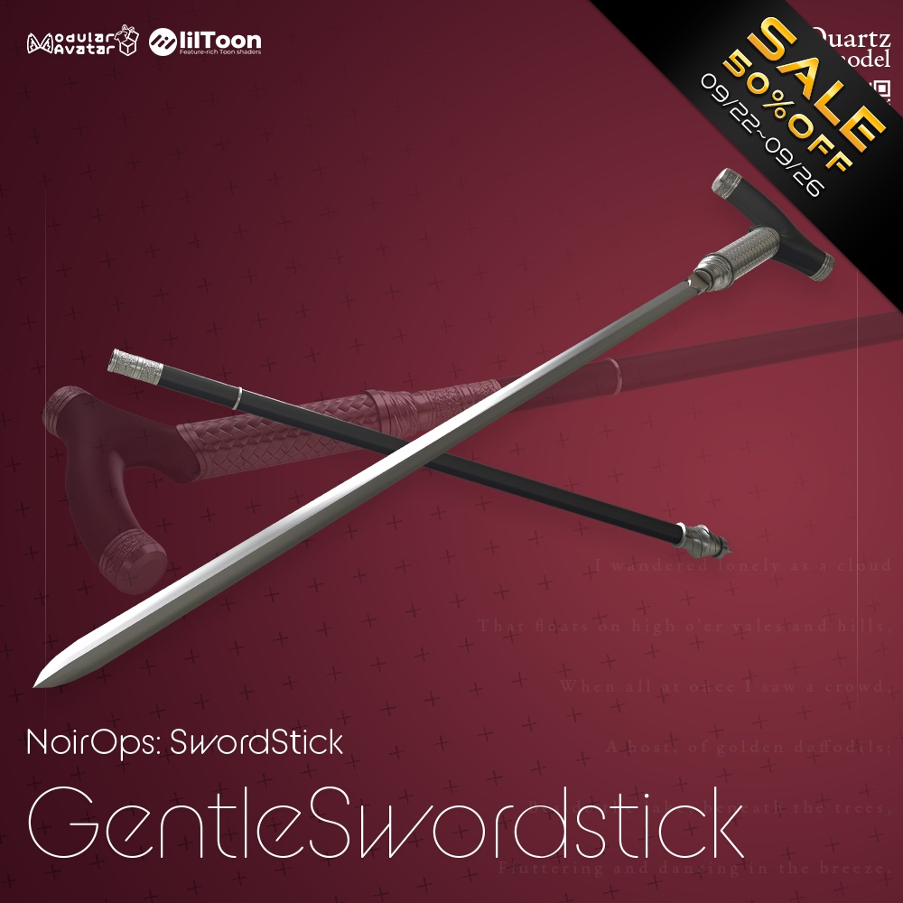【9/22 15:00-9/26までの期間50％OFF】【ギミック付き3Dモデル】GentleSwordstick-ジェントルソードスティック-【仕込み杖】