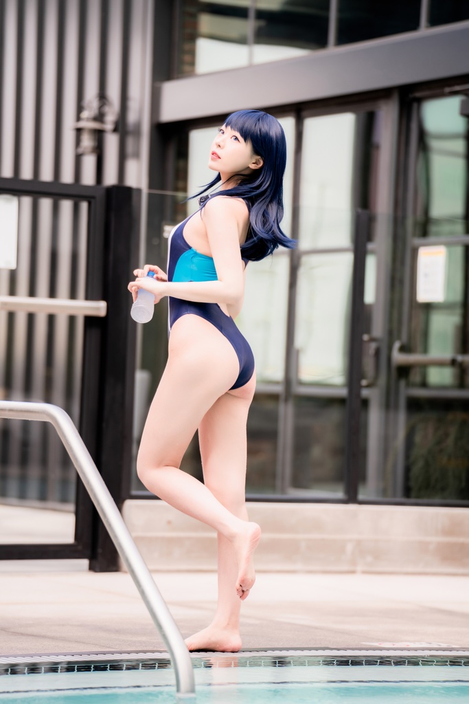 SSSS.GRIDMAN 宝田六花 競泳水着 コスプレ写真セット - Himeking